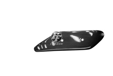 Covertor de Escape (a la izquierda) Carbono por Ducati Supersport 939 2017-2020 / 950 2021- Carbono+Fibra de Vidrio | Patron Sencillo | Brillante