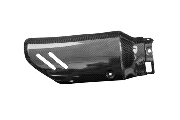 Carbon Exhaust Cover for Ducati Desert X 2022- Carbon+Fibreglass | Plain Weave | Glossy