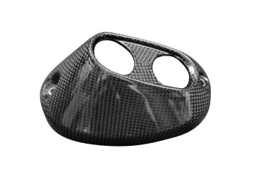 Carbon Exhaust Cover for Ducati Desert X 2022- Carbon+Fibreglass | Plain Weave | Glossy