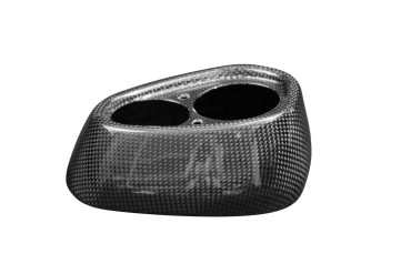 Carbon Exhaust Cover (rear part) for Triumph Speed Triple 1200 RS / RR 2021- Carbon+Fibreglass | Plain Weave | Glossy