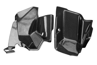 Carbon Headstock Infill Covers for KTM Superduke 990 / 990R 07 - 11 Carbon+Fibreglass | Plain Weave | Glossy