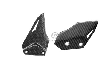 Platines repose-pieds Carbone pour Kawasaki Ninja H2 SX/SE 2018- Carbone+Fibre de Verre | Toile Sergé | Brillant