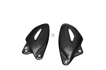 Platines repose-pieds Carbone pour Triumph Street Triple / R 2007-2012 100% Carbone | Toile Sergé | Brillant