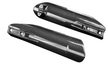 Carénage de fourche Carbone pour KTM 690 SMC R 2019-2020 Carbone+Fibre de Verre | Toile Sergé | Brillant