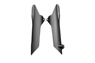 Carbon Fork Cover for KTM 690 SMC R 2019-2020 Carbon+Fibreglass | Plain Weave | Matt