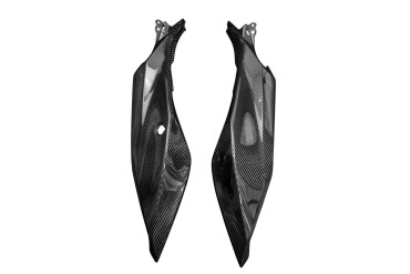 Caches Latéraux (arrière) Carbone pour Kawasaki Ninja 400 2019- 100% Carbone | Toile Sergé | Brillant