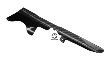 Guarda Cadena Carbono por Kawasaki ZX-10R 2016- Carbono+Fibra de Vidrio | Patron Enlazado | Brillante
