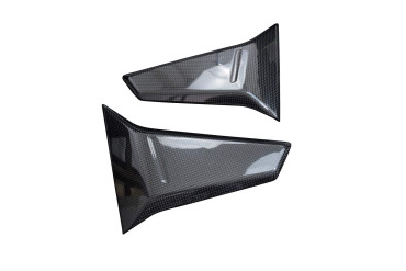 Covertor radiador Carbono por Ducati Hypermotard 698 Carbono+Fibra de vidrio | Patron Sencillo | Brillante