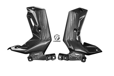 Covertor radiador Carbono por Kawasaki Z650 2017-2019 Carbono+Fibra de Vidrio | Patron Sencillo | Brillante