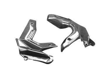 Cache radiateur Carbone pour Kawasaki Z650 2020- Carbone+Fibre de Verre | Toile Sergé | Brillant