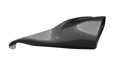 Toma de aire (a la derecha) Carbono por Buell XB 2002-2007 Carbono+Fibra de Vidrio | Patron Enlazado | Brillante