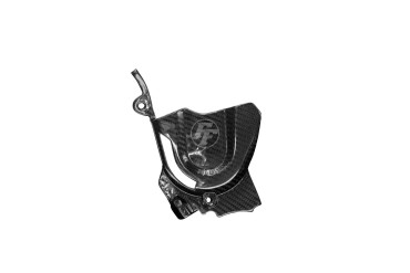 Carbon Sprocket Cover for KTM 690 SMC R 2012- Carbon+Fibreglass | Plain Weave | Glossy