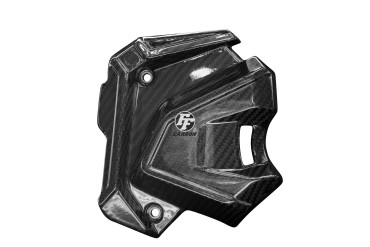 Covertor al engranage Carbono por Kawasaki Z650 2017-2021 Carbono+Fibra de Vidrio | Patron Enlazado | Brillante