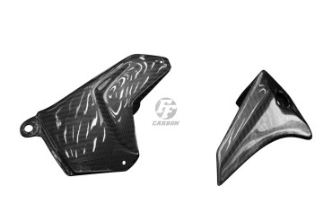 Juego de protector de cadena para cubierta de brazo oscilante Carbono por Kawasaki Ninja H2 2015+ / H2R 2015+ / H2 SX 2018- Carbono+Fibra de Vidrio | Patron Enlazado | Brillante