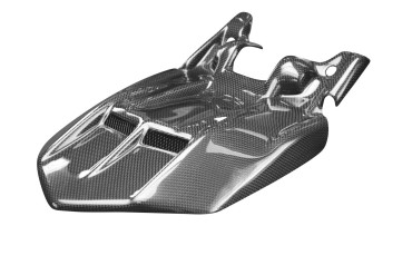 Guardafango posterior (diseño alternativo) Carbono por Aprilia RS 660 2020- / Tuono 660 2021- Carbono+Fibra de Vidrio | Patron Sencillo | Brillante