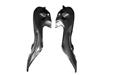 Inserts sur Selle Carbone pour Suzuki Hayabusa 2021- Carbone+Fibre de Verre | Toile Contraignant | Brillant