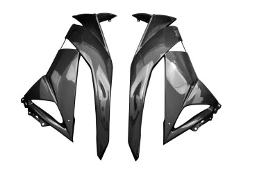 Carénage Latéral Carbone pour Kawasaki ZX-6R 2009-2012 Carbone+Fibre de Verre | Toile Contraignant | Brillant