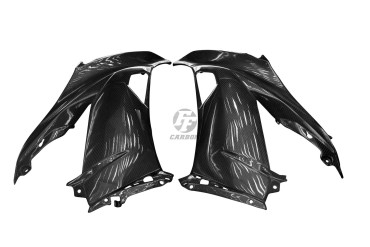 Carenado lateral Carbono por Kawasaki ZX6R 2013- Carbono+Fibra de Vidrio | Patron Enlazado | Brillante