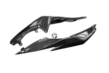 Coprisedile Pannelli laterali Carbonio per Kawasaki ZX6R 2013- Carbonio+Fibra di Vetro | Spigato | Brillante