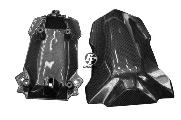 Cubierta de asiento de pasajero Carbono por BMW S 1000 RR 2019-2020 / M 1000 RR 2021- Carbono+Fibra de Vidrio | Patron Sencillo | Brillante
