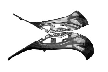 Carenado de depósito (paneles laterales) Carbono por BMW S 1000 R 2021- Carbono+Fibra de Vidrio | Patron Enlazado | Brillante