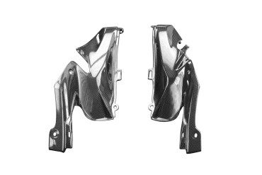 Carenado de depósito (paneles laterales) Carbono por Kawasaki Z900 2020- Carbono+Fibra de Vidrio | Patron Sencillo | Brillante
