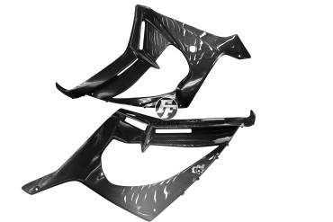 Carenado lateral inferior Carbono por Kawasaki ZX-10R 2016- Carbono+Fibra de Vidrio | Patron Enlazado | Brillante