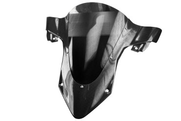 Parabrisas (más grande que la versión original) Carbono por BMW S 1000 RR 2019- / M 1000 RR 2021- Carbono+Fibra de Vidrio | Patron Sencillo | Brillante
