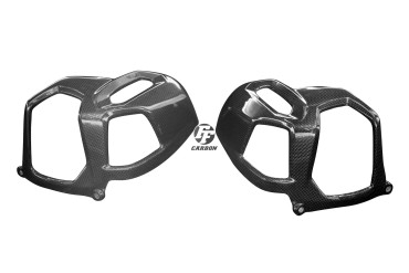 Cache du Cylindre Carbone pour BMW R Nine T 2014-2020 Carbone+Fibre de Verre | Toile Contraignant | Brillant