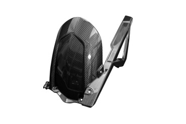 Carbon Rear Fender + Chain Guard for Aprilia Tuono V4 2021- Carbon+Fibreglass | Twill Weave | Glossy