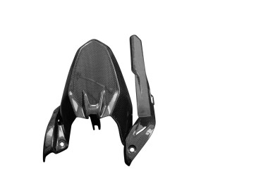 Carbon Rear Fender + Chain Guard for Ducati Monster 937 2021- Carbon+Fibreglass | Plain Weave | Glossy