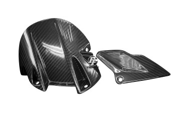 Garde boue arrière + Pare-chaine inférieur Carbone pour Aprilia SMV 750 Dorsoduro / Dorsoduro 900 Carbone+Fibre de Verre | Toile Sergé | Brillant
