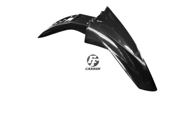 Guardafango frontal (parte superior) Carbono por KTM 950 / 990 Supermoto SM / SMR 2008-2014 Carbono+Fibra de Vidrio | Patron Sencillo | Brillante