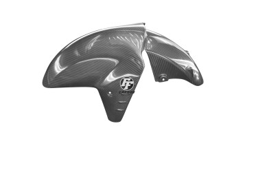 Guardafango frontal Carbono por Kawasaki ZZR 1400 2006-2020 / ZX-14R 2006-2015 Carbono+Fibra de Vidrio | Patron Enlazado | Brillante